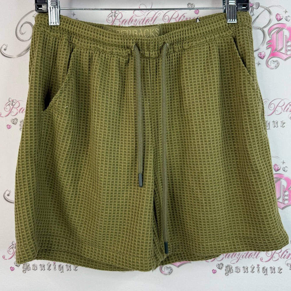 Original Paperbacks shorts pockets waffle knit Textured Green Athletic Shorts